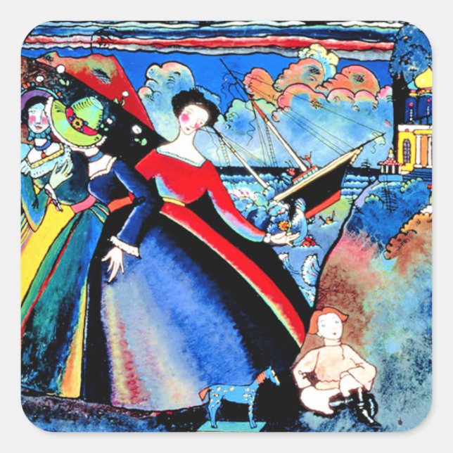 Sticker Carré Kandinsky - Navire, (Devant)