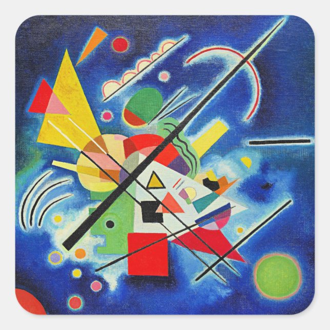 Sticker Carré Kandinsky - Peinture Bleue (Devant)