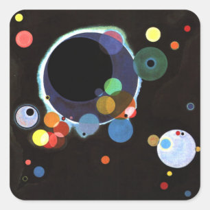 Sticker Carré Kandinsky - Plusieurs cercles