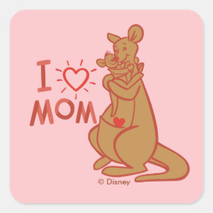 Sticker Carré Kanga et Roo I Love Mom