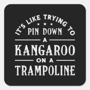 Sticker Carré Kangourou Sur Trampoline Gymnaste Trampoline
