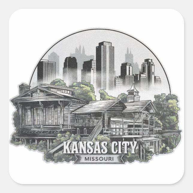Sticker Carré Kansas City Missouri USA (Devant)
