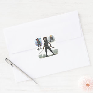 Sticker Carré Karate Ninja Boy's Birthday Bash