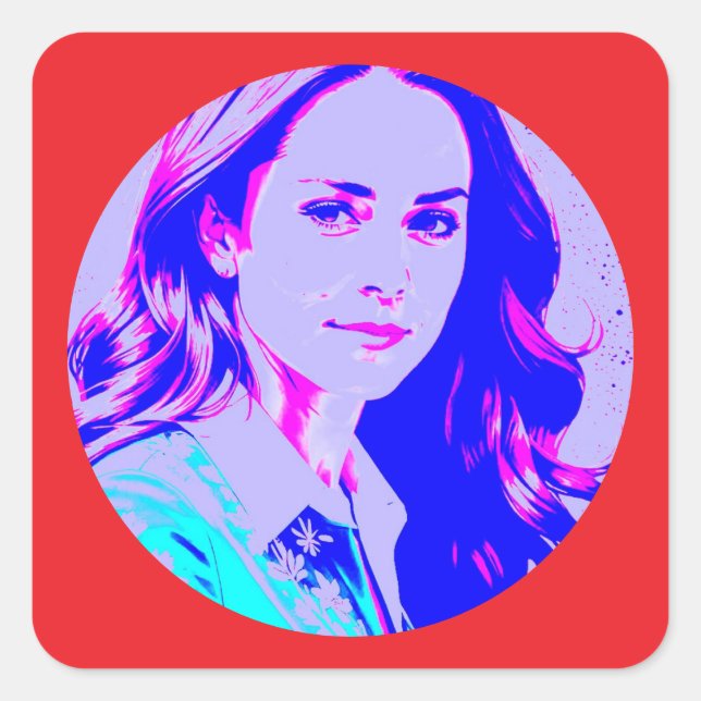 Sticker Carré kate middleton créer votre propre photo (Devant)