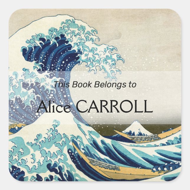 Sticker Carré Katsushika Hokusai - La Grande vague au large de K (Devant)