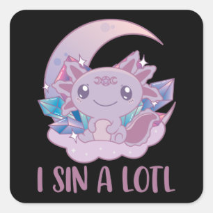 Sticker Carré Kawaii Pastel Couleurs gothique mignonne Goth Axol