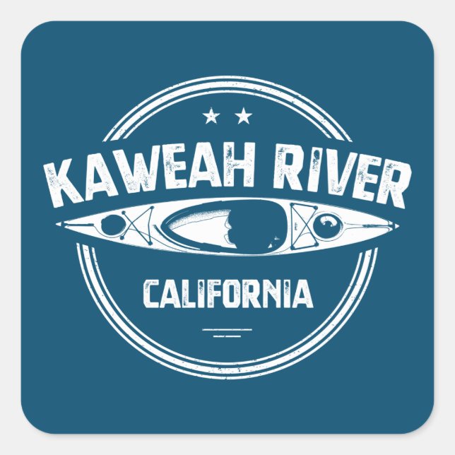 Sticker Carré Kaweah River Californie Kayak (Devant)