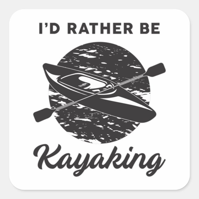 Sticker Carré Kayak Kayak Canoë-kayak Idée amusante de cadeaux (Devant)