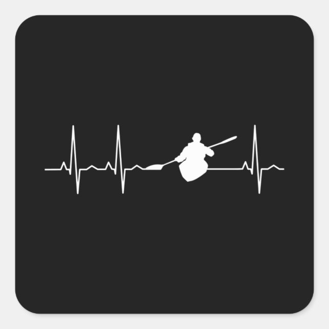 Sticker Carré Kayaking Heartbeat (Devant)