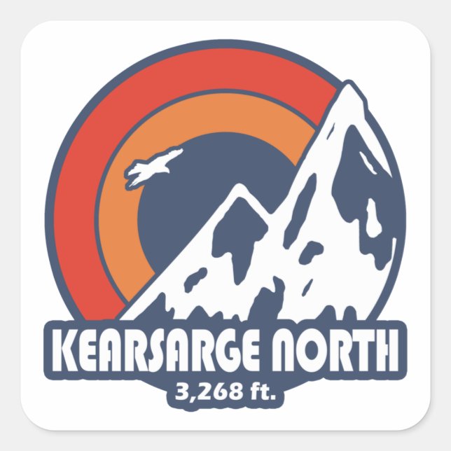 Sticker Carré Kearsarge Nord New Hampshire Sun Eagle (Devant)