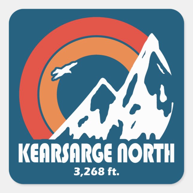 Sticker Carré Kearsarge Nord New Hampshire Sun Eagle (Devant)