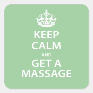 Sticker Carré Keep Calm and Get a massage
