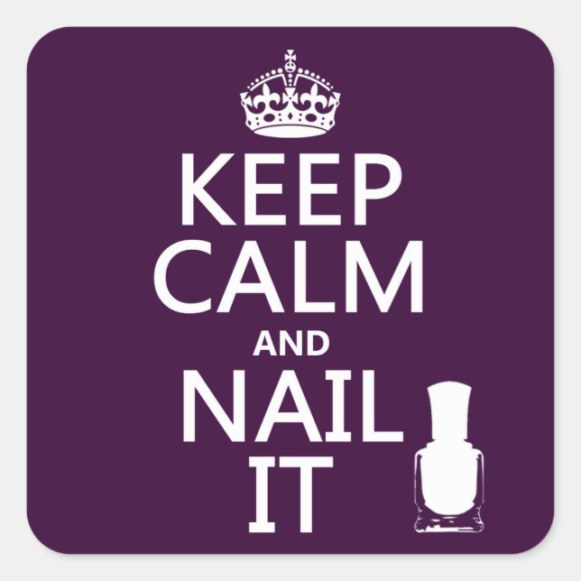 Sticker Carré Keep Calm and Nail It (Nail polish) (Devant)