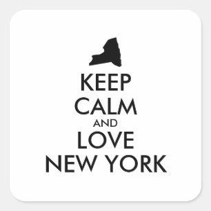 Sticker Carré KEEP CALM et LOVE NEW YORK personnalisables