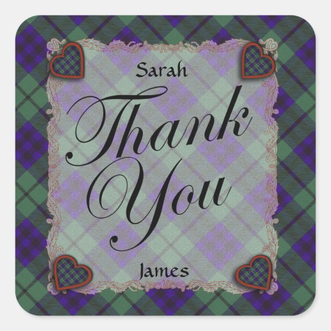 Sticker Carré Keith Scottish clan tartan - Plaid (Devant)