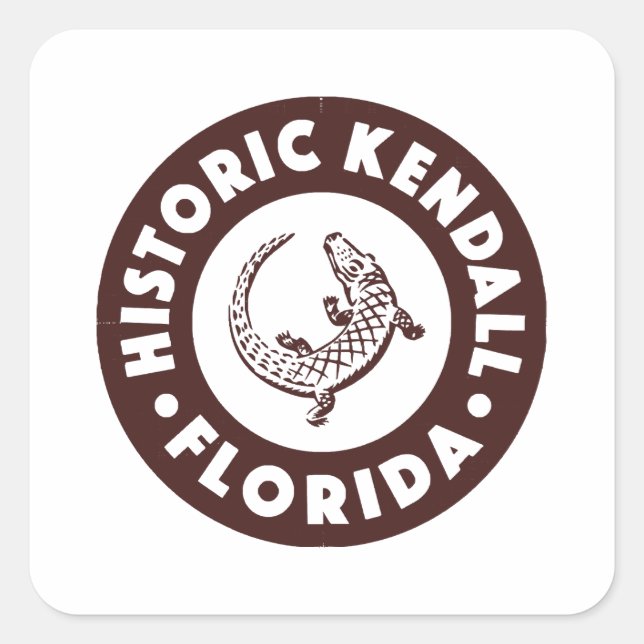 Sticker Carré Kendall Florida Circle - Brown (Devant)