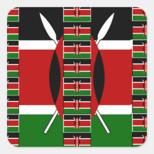 Sticker Carré Kenya noir vert