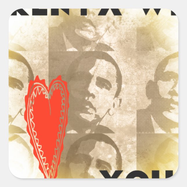 Sticker Carré Kenya We Lovely You Perspective Art Design (Devant)