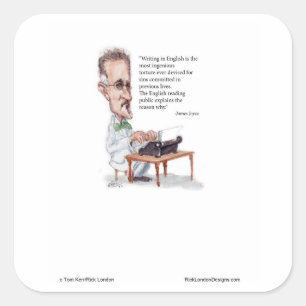 Sticker Carré Kerr/Londres James Joyce & English Is Torture Cita