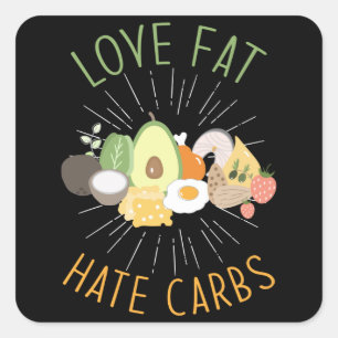 Sticker Carré Keto Diet faible teneur en glucides