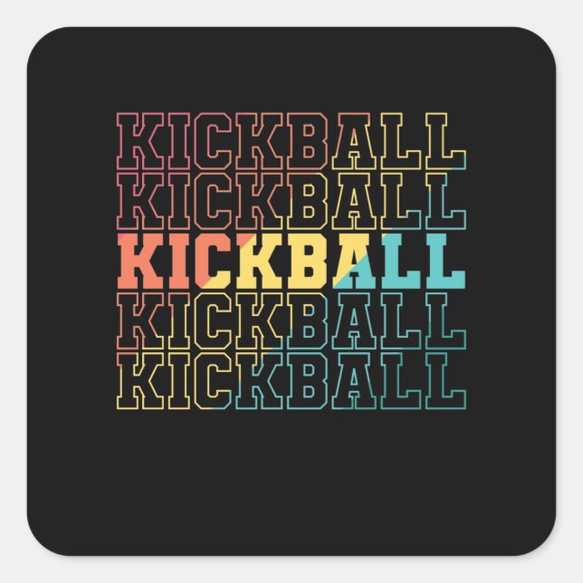 Sticker Carré Kickball Gummiball Amerika Sport USA (Devant)