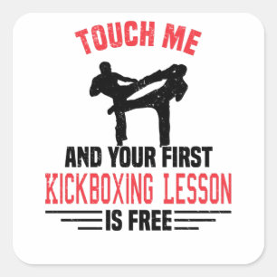 Sticker Carré Kickboxer Kickboxer Martial Arts Boxer Sparring
