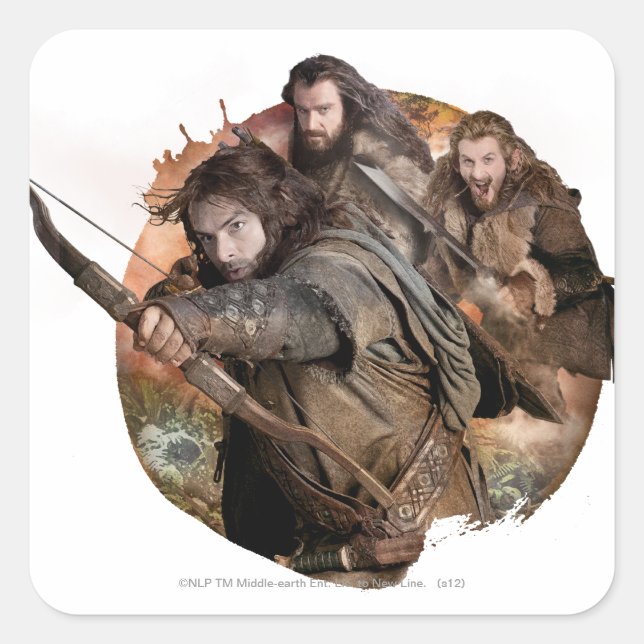 Sticker Carré Kili, THORIN OAKENSHIELD™ et Fili (Devant)