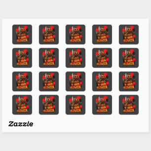 Sticker Carré Killer Halloween Citrouille