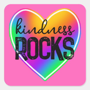 Sticker Carré Kindness Rocks Rainbow