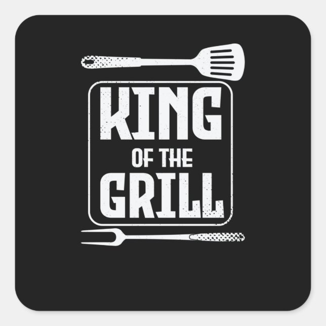 Sticker Carré King of the GRILL (Devant)