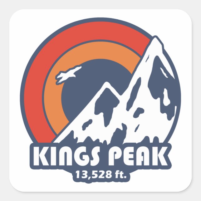 Sticker Carré Kings Peak Utah Sun Eagle (Devant)