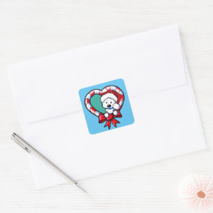 Sticker Carré KiniArt Westie Christmas Love