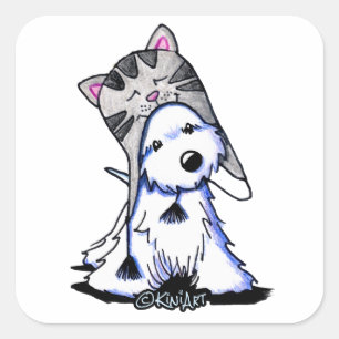 Sticker Carré KiniArt Westie Kitty