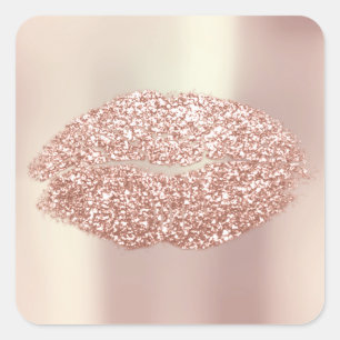 Sticker Carré Kiss Lips Parties scintillant Beauty Maquillage 16
