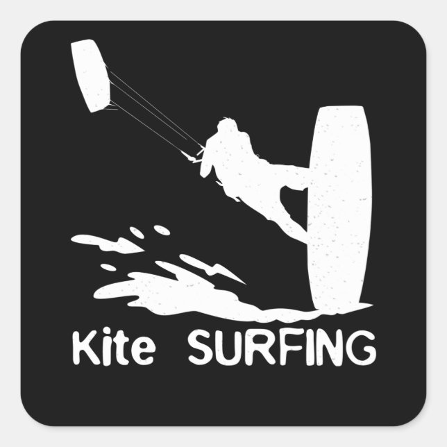 Sticker Carré Kite surf Sports nautiques Surf volant Kites (Devant)