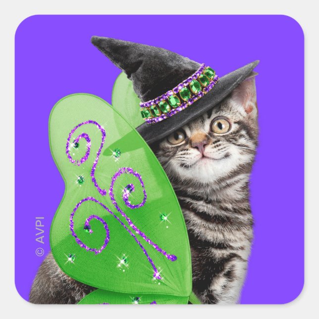 Sticker Carré Kitten Witch Fairy (Devant)