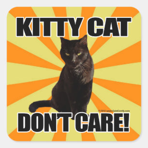 Sticker Carré Kitty Cat ne s'en soucie pas