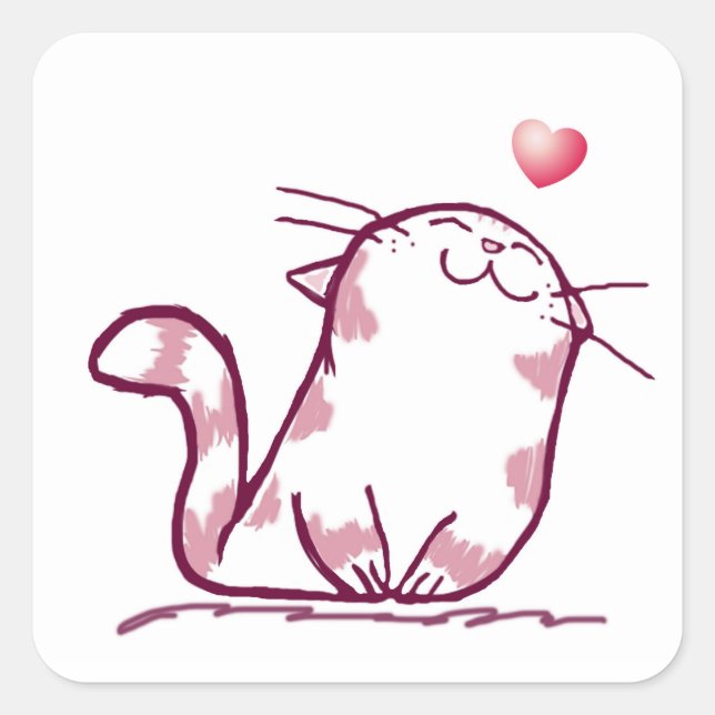 Sticker Carré Kitty Love (Devant)