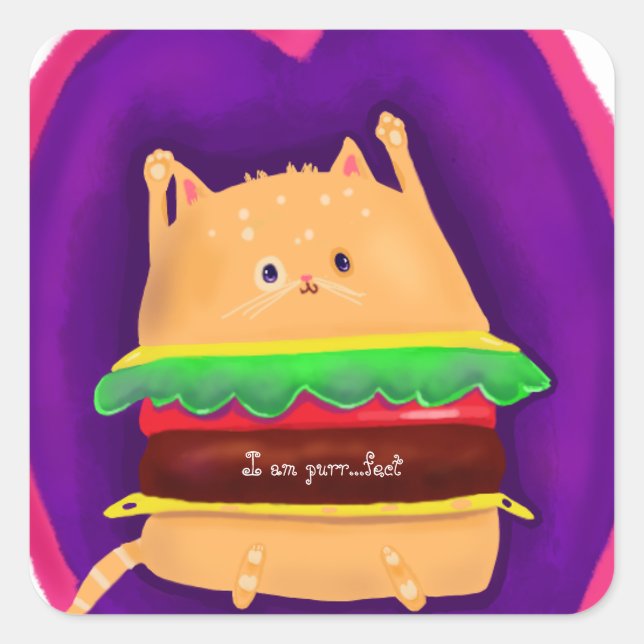 Sticker Carré Kittyburger (Devant)