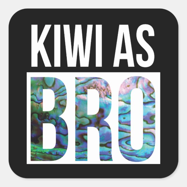STICKER CARRÉ KIWI EN TANT QUE BRO ACCUEILLANT PAUA (Devant)