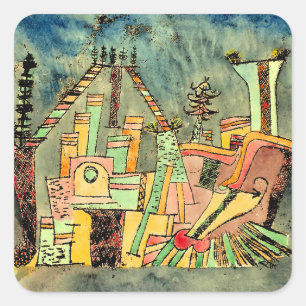 Sticker Carré Klee - Jardin sur décombres