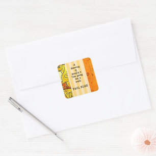 Sticker Carré Klee - oeuvre Abstraite et citation,