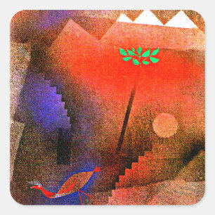 Sticker Carré Klee - Oiseaux errants