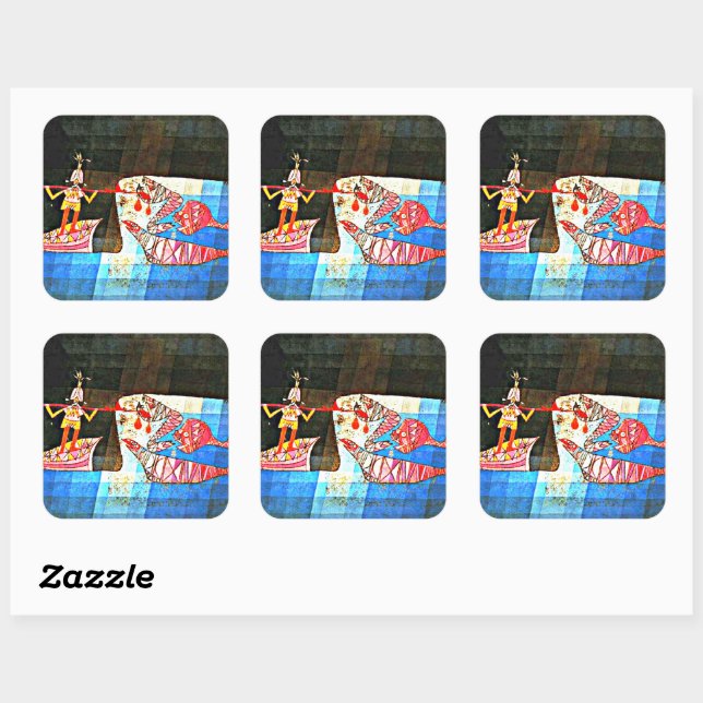 Sticker Carré Klee - The Seafarer, (Feuille)