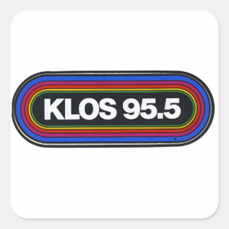 Sticker Carré Klos fm station de radio rock classique vintage