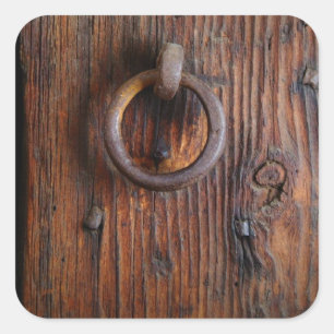 Sticker Carré Knocker de porte de style Vintage bois