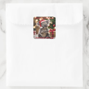 Sticker Carré "Koala Kris Kringle : Noël en dessous"