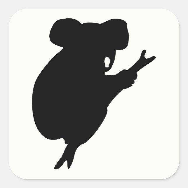 Sticker Carré Koala Silhouette (Devant)