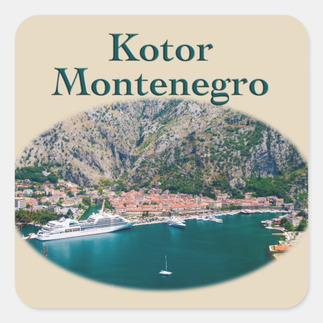 Sticker Carré Kotor, Monténégro : Stari Grad (Devant)