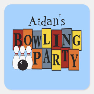 Sticker Carré KRW Custom Bowling fête d'anniversaire